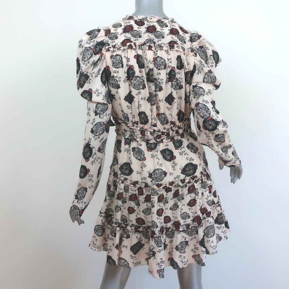 Ulla Johnson Ruffled Mini Dress Winsor Gardenia Print Voile Size 6 NEW - Picture 4 of 7